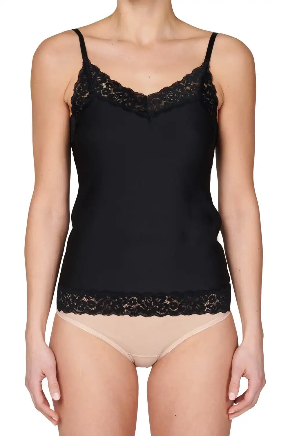 31912 Secrets dames hemd kant - Spaghetti bandjes - Kanten Naadloos dames hemd microfiber - lingerie top