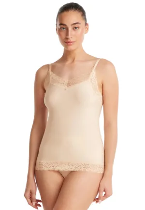 31912 Secrets dames hemd kant - Spaghetti bandjes - Kanten Naadloos dames hemd microfiber - lingerie top