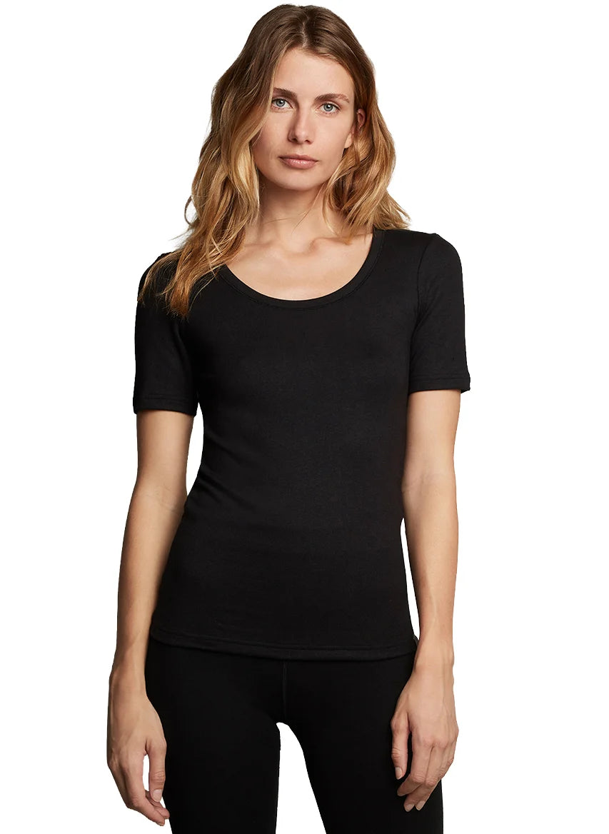 Ten Cate thermo shirt dames korte mouw - Warm thermo ondergoed dames - Diepe hals