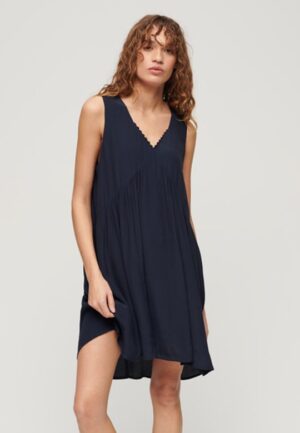 Volume Mouwloze Jurk Blauw Grootte: 40