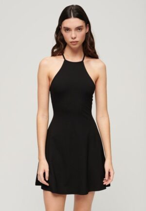 Fit & Flare Mini-jurk van Jersey Zwart Grootte: 42