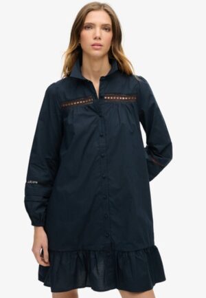 Overhemdjurk met Kant Blauw Grootte: 40