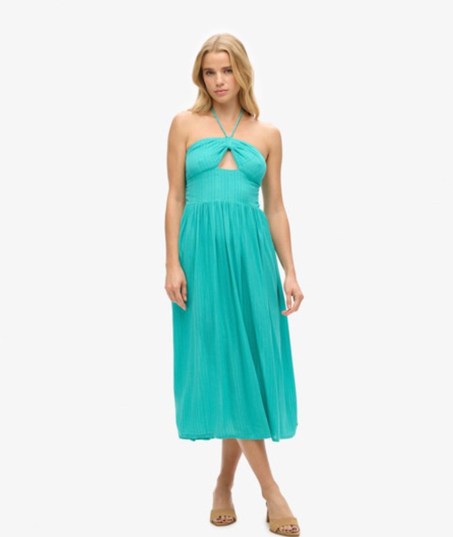 Midi-jurk met Uitsnijding Groen Grootte: 42