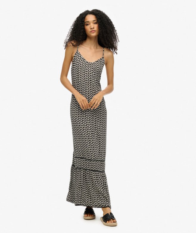 Cami Maxi-jurk Zwart Grootte: 40