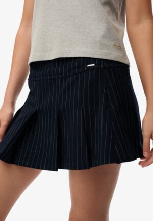 Krijtstreep Plooirok Mini Blue Grootte: 42