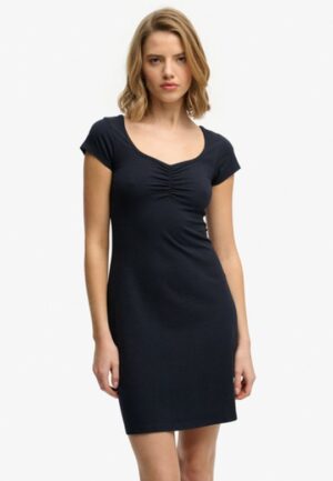Sweetheart Jersey Mini Jurk Blauw Grootte: 40