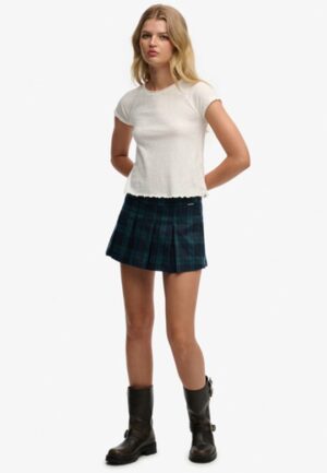 Mini Geplooide Skort Blauw Grootte: 34