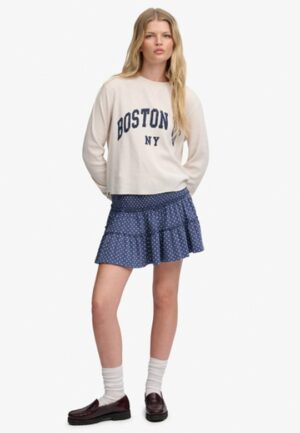 Gelaagde Jersey Minirok Blauw Grootte: 34