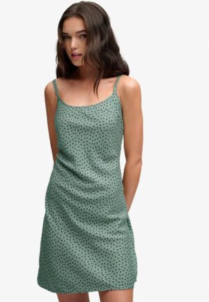 Geprinte Cami Minijurk Green Grootte: 38