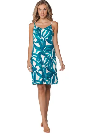 Pastunette dames nachthemd met spaghetti bandjes - Emerald Oasis