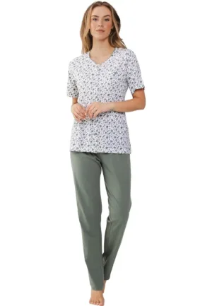 Pastunette dames pyjama korte mouwen - Green Breeze
