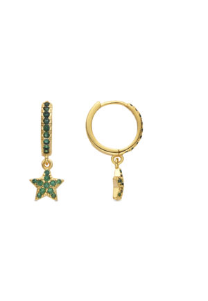 Luxenter Oorbellen met Smaragd Zirkonia 18k goud afwerking - Elinia
