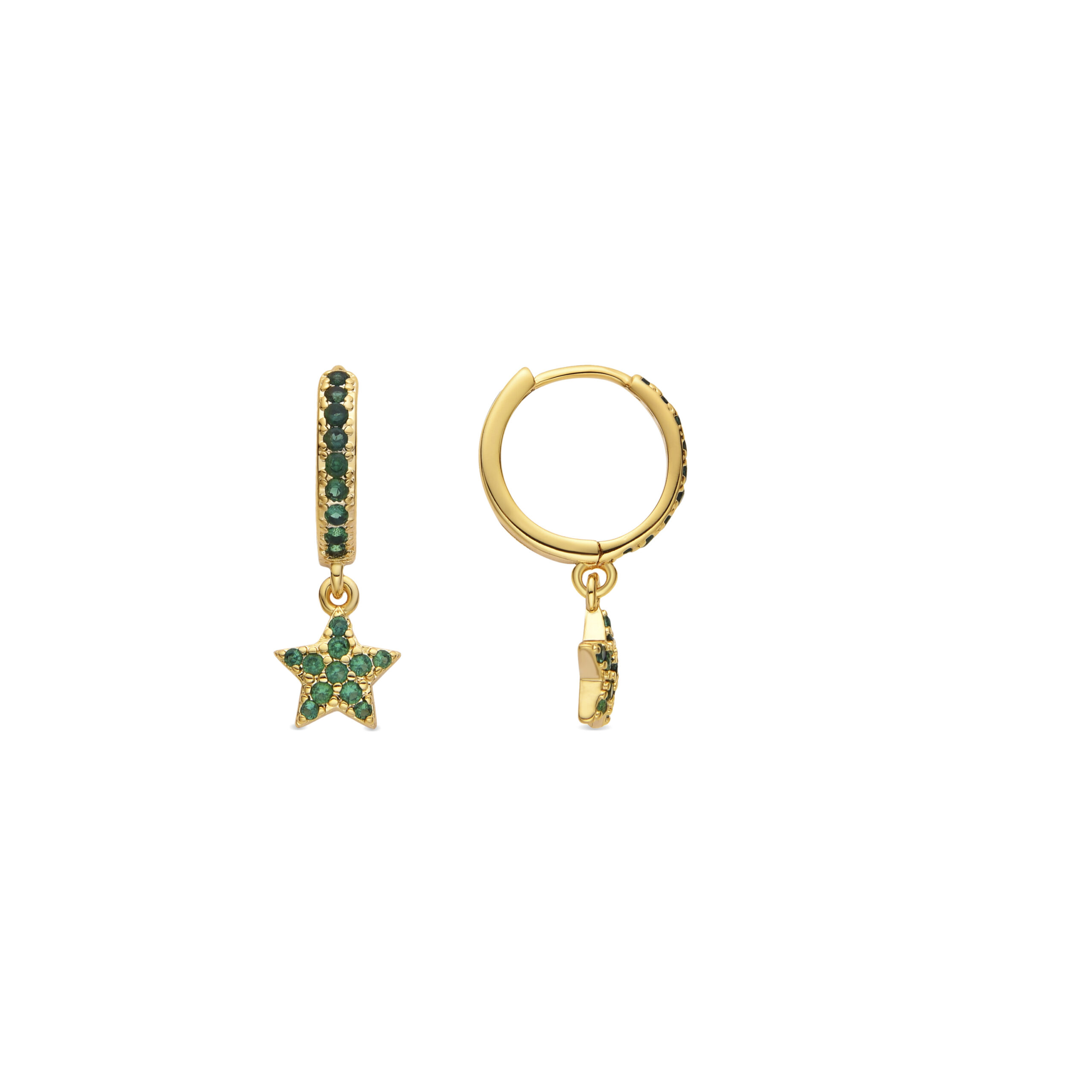 Luxenter Oorbellen met Smaragd Zirkonia 18k goud afwerking - Elinia