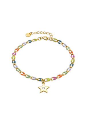 Luxenter Armband van 925 sterling zilver en veelkleurig gelakt met 18-karaats geelgoud afwerking - Saukha