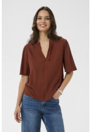 Kaffe - Bruin | unisex | Blouse | Bruin | 36 | regular | Kamst mode