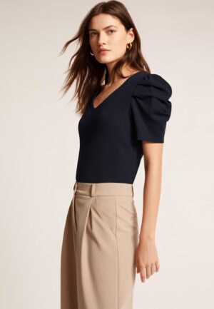 Helena Hart 7467 - Top Yara Transfer T-shirt Korte Mouw Marine