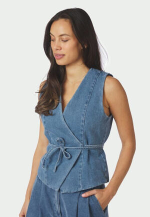 Neo noir - Blauw | Dames | Gilet | Blauw | 38 | regular | Kamst mode