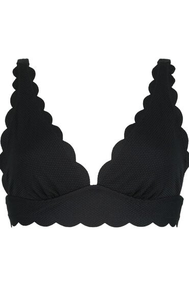 Hunkemöller Triangel bikinitop Scallop Zwart