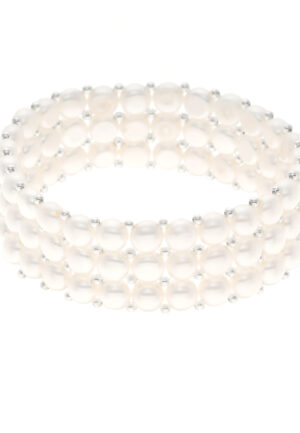 Armband 3 Rijen Echte Zoetwater Parel  - 4 mm