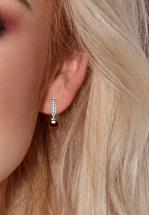 Alternative view of Oorbellen Dangle zoetwater parels 6-7mm Chocolate Peren Sieraden 925