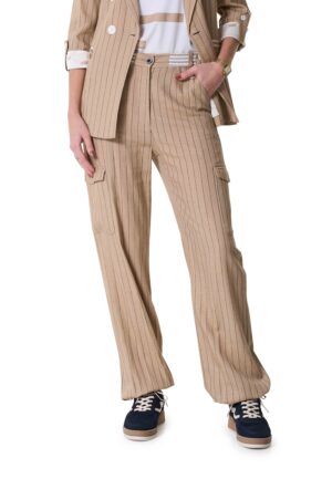 Zip73 Cargo Wide Leg Pinstripe Z25/202/04/260 Cargobroeken 260 Caramel
