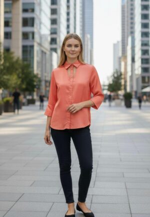 Zip73 Blouse Cut-out W25/200/04/850 Blouse 850 Metallic Coral