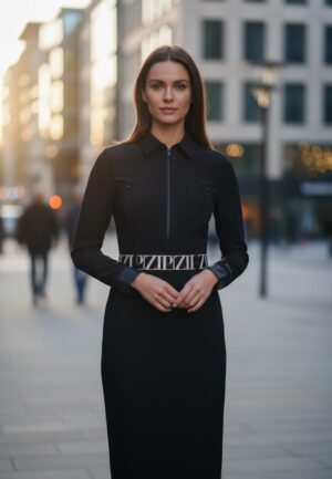 Zip73 Longdress Zip W25/622/01/001 Jurk 001 Black