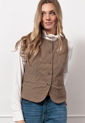 Studio Anneloes Fie Check Gilet 13090 Gilets 1322 Caramel/latte