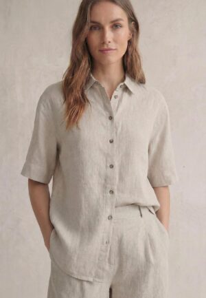 Msch Copenhagen Mschviana Ginia 3 4 Shirt 19654 Blouse Sand Melange