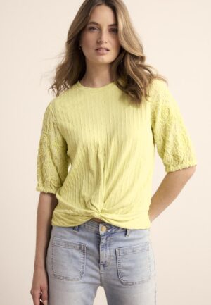 Tramontana Short-sleeve Fabric Mix Top C32-19-401 T-shirt Korte Mouw 005795-celery