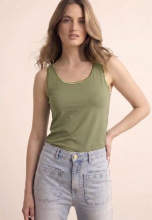 Tramontana Singlet Lurex Tape Q11-19-401 Tops En Singlets 006155-aloe