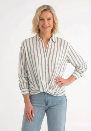 Maicazz Sense - Blouse Sp26.20.004 Blouse Silver Stripe