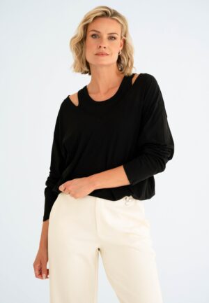 Maicazz Sabiya - Top Sp26.60.343 T-shirt Lange Mouw Black
