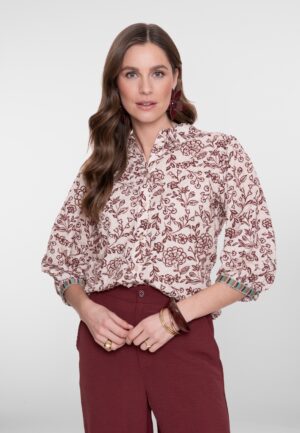 Geisha Blouse 63191-20 Blouse 718 Ecru/cherry Red