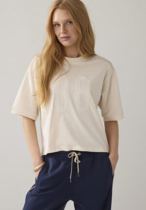 Summum Top Mesh And Jersey 3s5282-30765 T-shirt Korte Mouw 122 Ivory