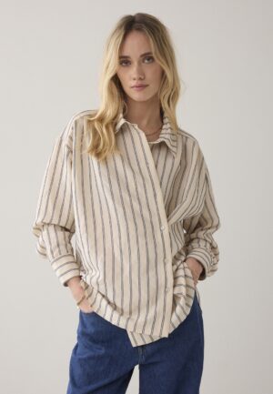 Summum Blouse Adjustable Chenille Stripe 2s3455-12374 Blouse 107 Ivory Midnight Blue