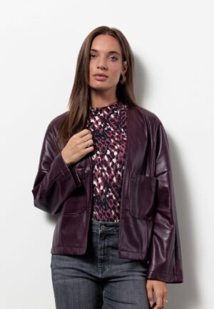 Studio Anneloes Vero Faux Leather Jacket 13366 Jackets 3800 Blackberry