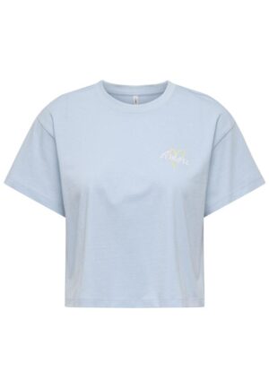 Only Onlannbel S/s Boxy Crop Tee Jrs 15348981 T-shirt Korte Mouw 4990461 Cashmere Blue Amore Fione