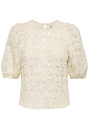Only Onlbenia S/s O-neck Lace Top Jrs 15372720 T-shirt Korte Mouw 5033279 Birch