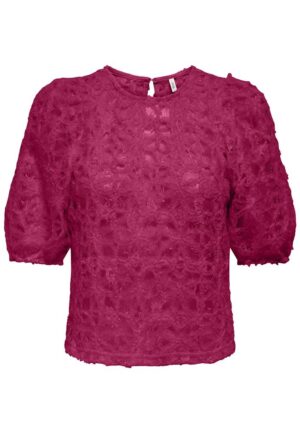Only Onlbenia S/s O-neck Lace Top Jrs 15372720 T-shirt Korte Mouw 5033271 Sangria