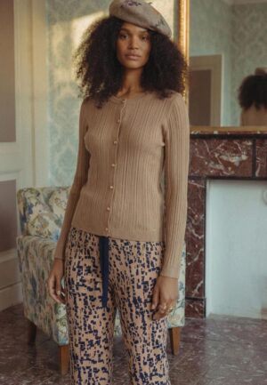 Studio Anneloes Ziva Rib Cardigan 13527 Vest 2200 Latte