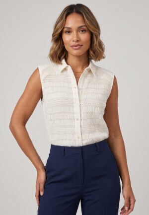 Tramontana Sleeveless Blouse Stretch C36-20-301 Blouse 001100-offwhite