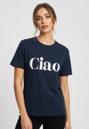 Elvira Casuals T-shirt Ciao E1 26-001 T-shirt Korte Mouw 547 Navy - Off White