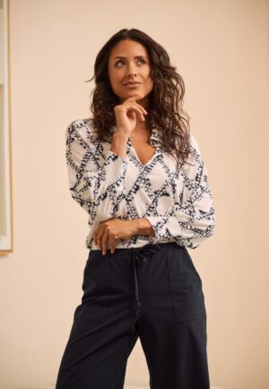 Helena Hart Top Liv Print 7761 Tops En Singlets Marine