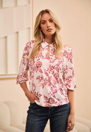 Helena Hart Top Liv Print 7761 Tops En Singlets Roze