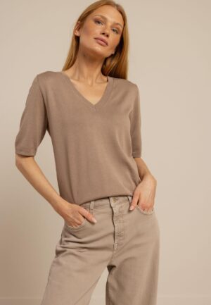 Studio Anneloes Truida Pullover 13694 Trui Korte Mouw 2200 Latte