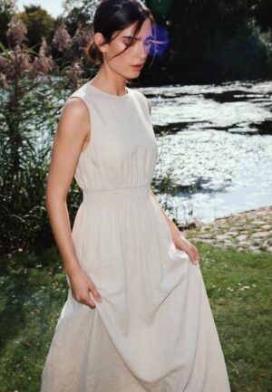 Msch Copenhagen Mschdaria Sl Dress 20107 Jurk Sand Melange