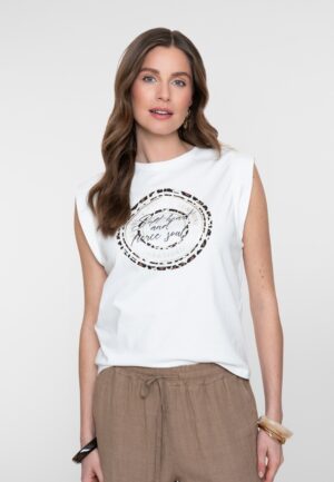 Geisha T-shirt 'soft Heart' 62383-41 T-shirt Korte Mouw 10 Off-white/black