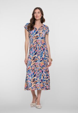 Geisha Dress V-neck Sleeveless Jersey Aop 67423-60 Jane Jurk 815 Pr.02-26-2 Indigo/purple