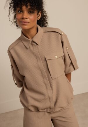 Studio Anneloes Nellie Waffle Blouse 13666 Blouse 2200 Latte